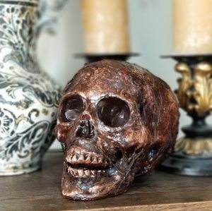 Hand crafted and stained Halloween skull